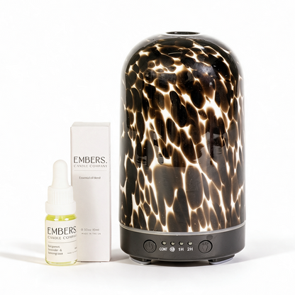 Brown torte electric wellness diffuser & essential oil blend