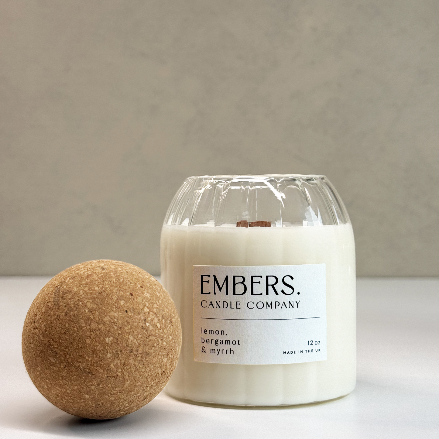 Lemon, Bergamot and Myrrh Ribbed Vessel