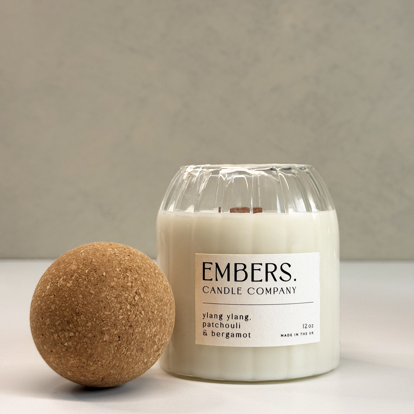 Ylang Ylang, Patchouli and Bergamot Ribed Vessel