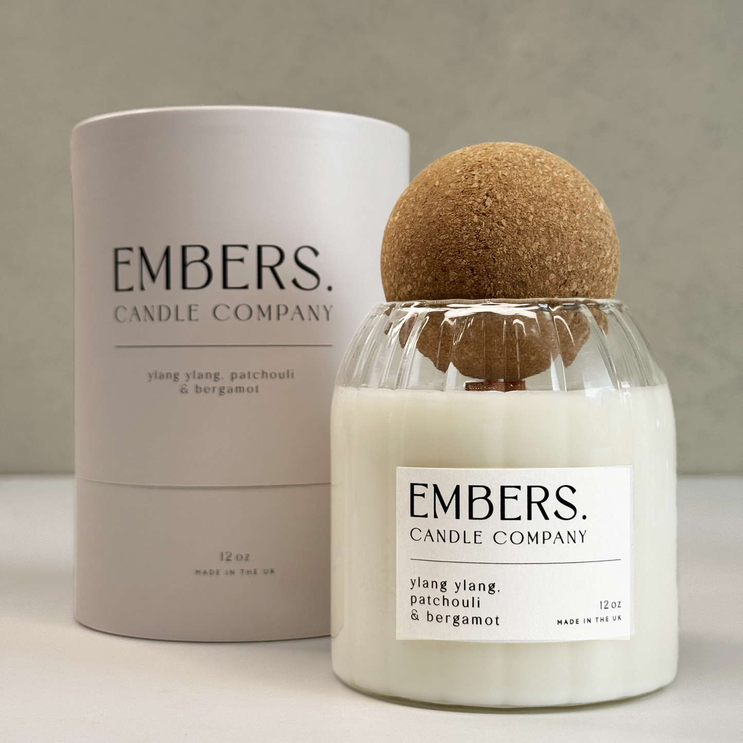 Ylang Ylang, Patchouli and Bergamot Ribed Vessel