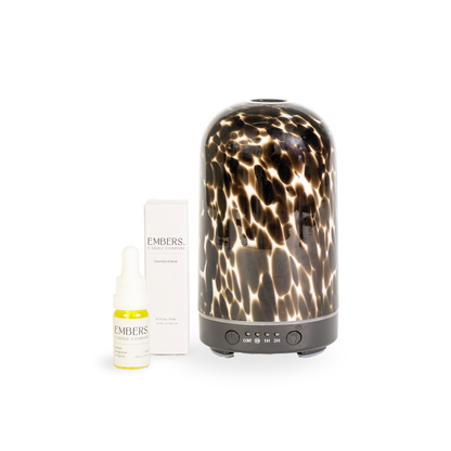 Brown torte electric wellness diffuser & essential oil blend